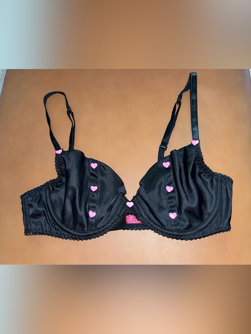 Like New Rare 2007 Victoria’s Secret Sexy Little Things Heart Snap Bra Black 36B - Picture 2 of 7